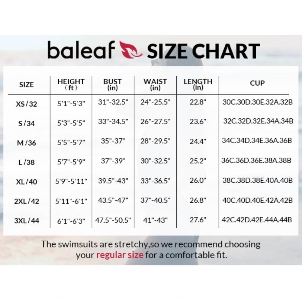 Baleaf Women’s One-Piece Swimsuit Black Small Athletic UPF 50+ Adjustable Strap - Picture 9 of 9